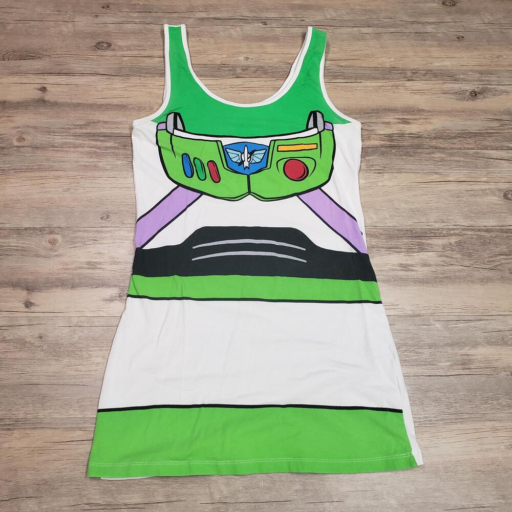 Disney Tunic Tank Dress Womens L/XL Multicolor Buzz Lightyear Toy Story Juniors